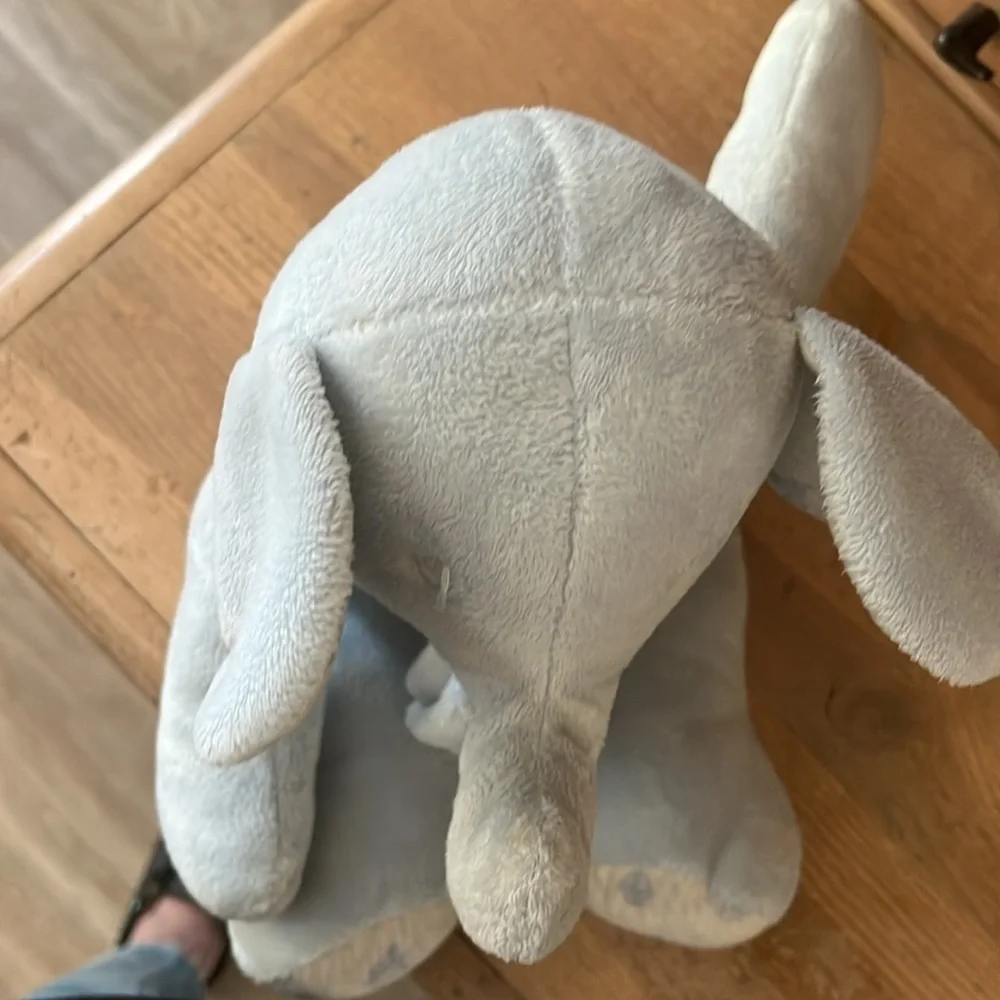 Ralph Lauren Plush Elephant Stuffed Animal Blue Horse Logo 14” Long